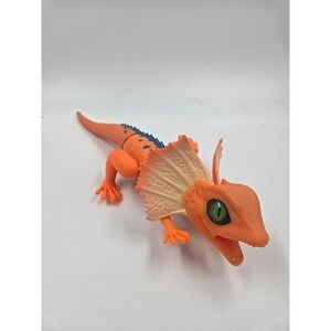 Zuru Robo Alive Frilled Lizard Orange Blue Robotic Action Figure Toy 11 Inch